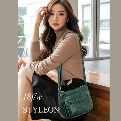 Fashion All-match Solid Color Messenger Bag High Capacity Womens Shoulder Bags 2021 New High Quality Pu Leather Women Handbag