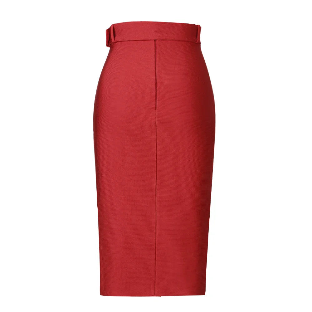 Sexy Bodycon Women's High Waist Bandage Skirt Knee Length Midi Pencil Office Party Club Elegant Skirts Clothing