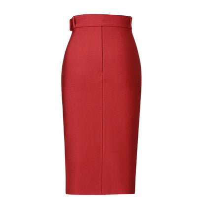 Sexy Bodycon Women's High Waist Bandage Skirt Knee Length Midi Pencil Office Party Club Elegant Skirts Clothing