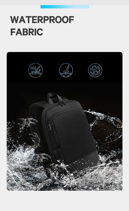 Slim Men Business Expandable Waterproof 15.6" Laptop Backpack Fashion Male Travel Light Scalable Shoulder Bags for Men