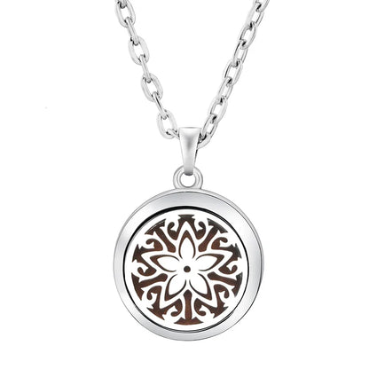 New Stainless Steel Fashion Tree Of Life  Aromatherapy Necklace Essential Oil Diffuser Perfume Locket Pendant Women Jewelry Gift