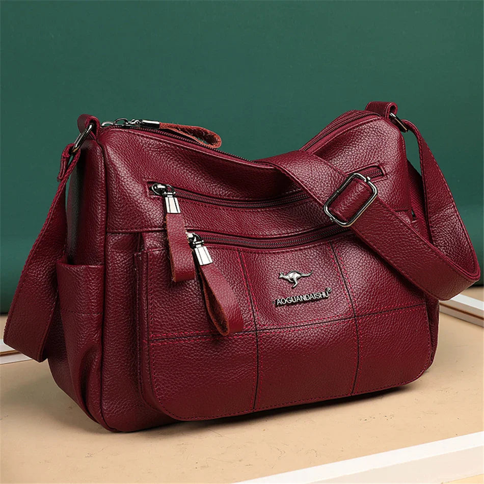 Classic Shoulder Bags High Quality Multi Pockets Soft Leather Crossbody Bags for Women 2024 Designer Luxury Handbags Purses