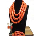 African Wedding Coral Beaded Fine Jewelry Set For Women High Quality 2023