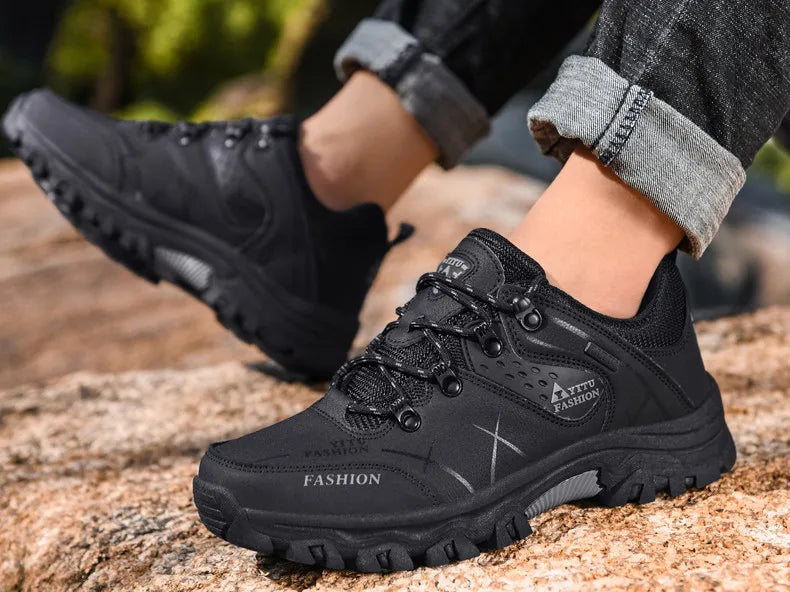 Men Winter Snow Boots Waterproof Leather Sneakers Super  Warm Men's Boots Outdoor Male Hiking Boots Work Shoes Size 39-47