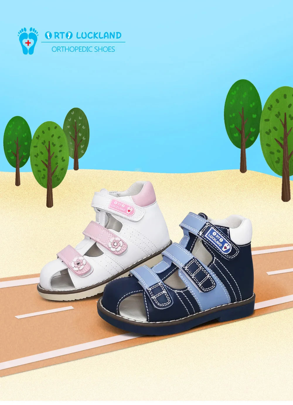 Child Girl Sandals Boys Children's Orthopedic Shoes Summer Toddler Flower Design Princess Flatfeet Footwear 2 To 8Years Age