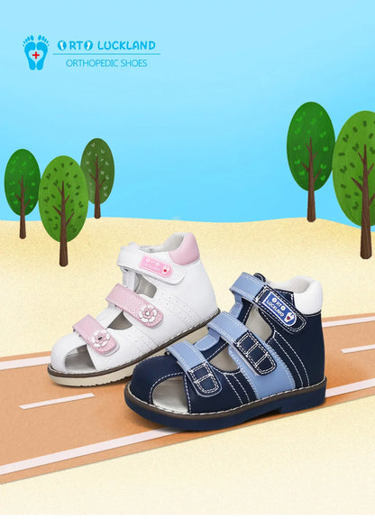 Child Girl Sandals Boys Children's Orthopedic Shoes Summer Toddler Flower Design Princess Flatfeet Footwear 2 To 8Years Age