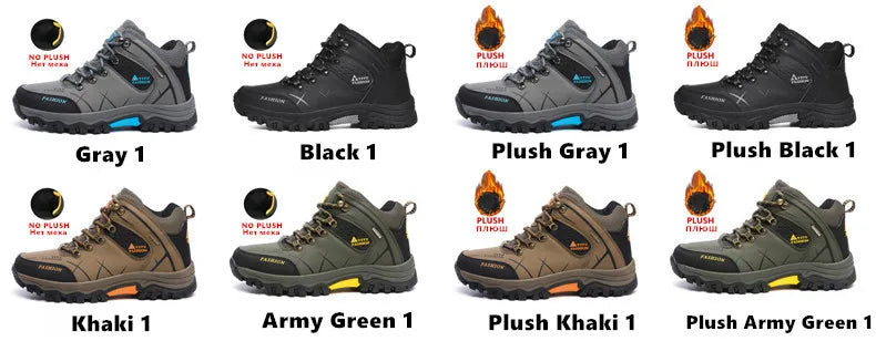 Men Winter Snow Boots Waterproof Leather Sneakers Super  Warm Men's Boots Outdoor Male Hiking Boots Work Shoes Size 39-47