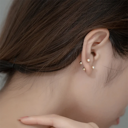 925 Sterling Silver Simple Sweet Shell Spiral Beads Small Stud Earrings for Women Fashion Korean Party Piercing Jewelry