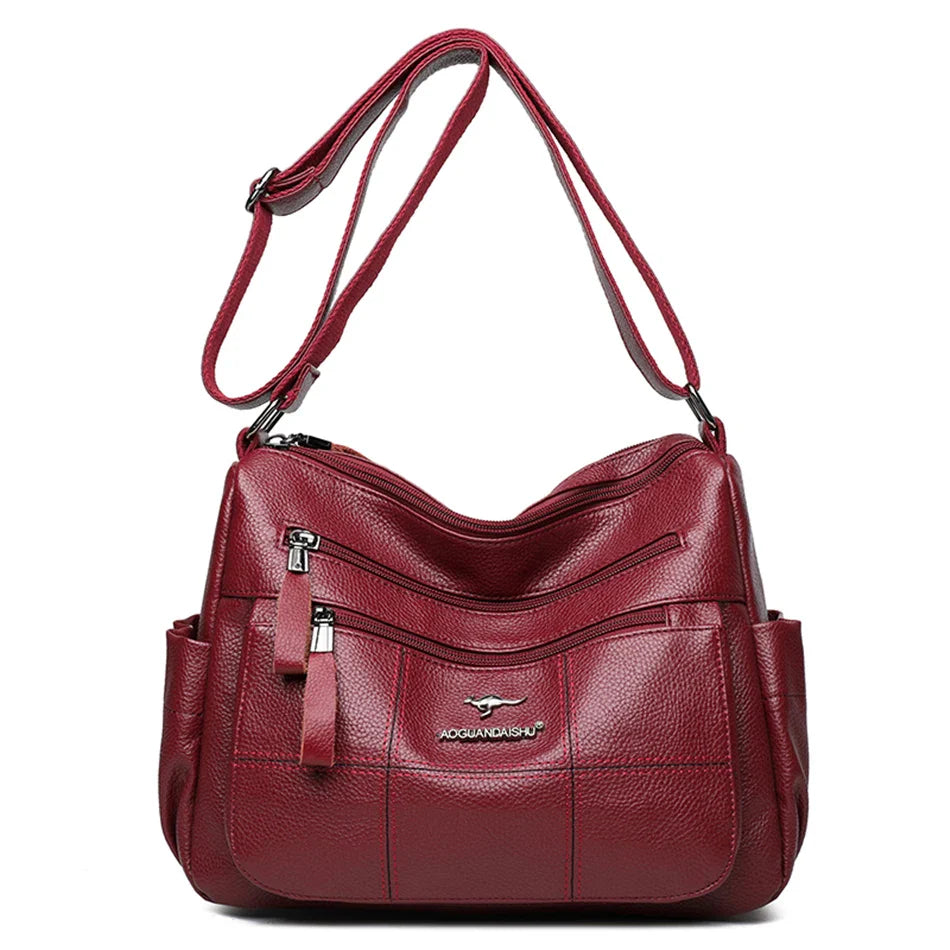 Classic Shoulder Bags High Quality Multi Pockets Soft Leather Crossbody Bags for Women 2024 Designer Luxury Handbags Purses