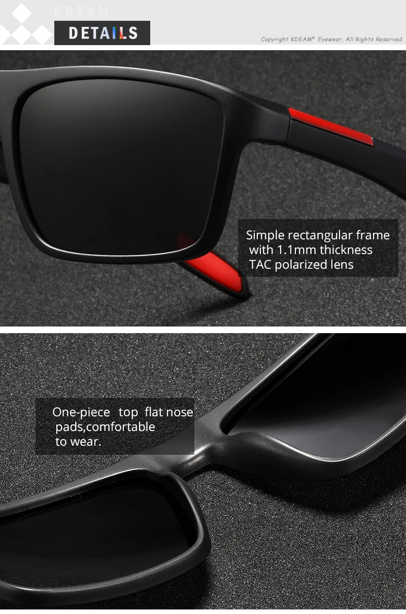 Ultra Light Rectangular Photochromic Sunglasses Men Polarized TAC 1.1mm Thickness Lens UV400 Sun Glasses Women Cat.3 CE