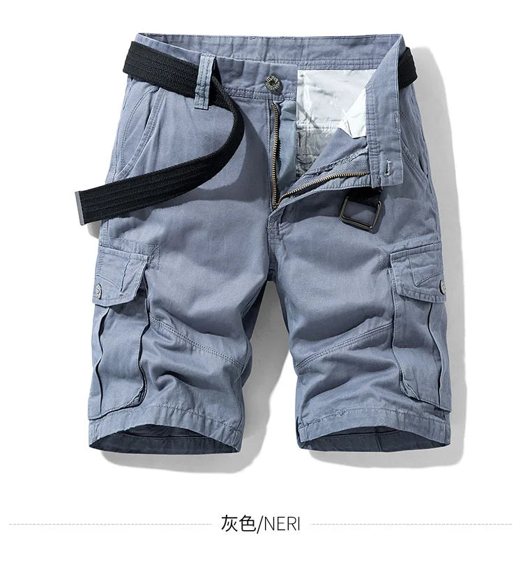 Men's Baggy Multi Pocket Military Cargo Shorts Mens Cotton Khaki Mens Tactical Shorts