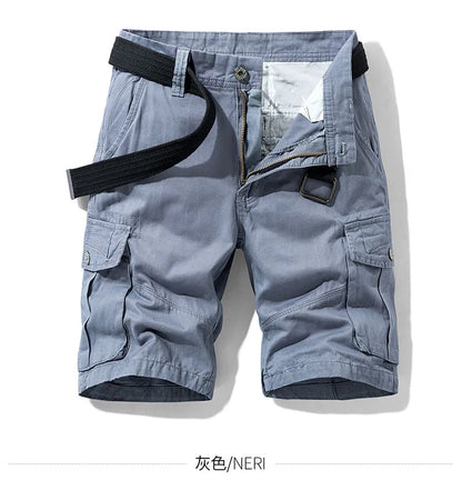 Men's Baggy Multi Pocket Military Cargo Shorts Mens Cotton Khaki Mens Tactical Shorts