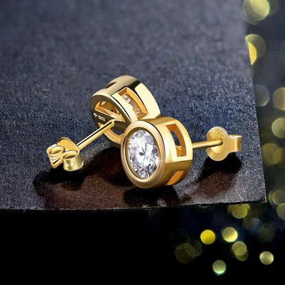 Real 2 Carat D Color Moissanite Earrings 로듐 For Women Gold Color 100% 925 Sterling Silver Sparkling Fine Jewelry