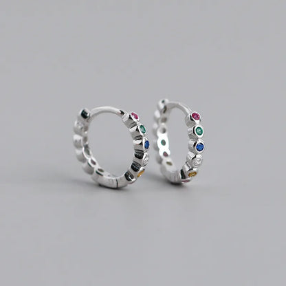 Real 100% 925 Sterling Silver Punk Hip-Hop Link Chain Gothic Studs Earrings for Fashion Women Jewelry Accessories 2022