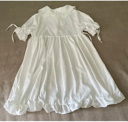 Japanese Sweet Girl Lolita Dress White 2021 Summer Kawaii Peter Pan Collar Cute Ruffle Puff Sleeve Drees Elegant Lady Dresses