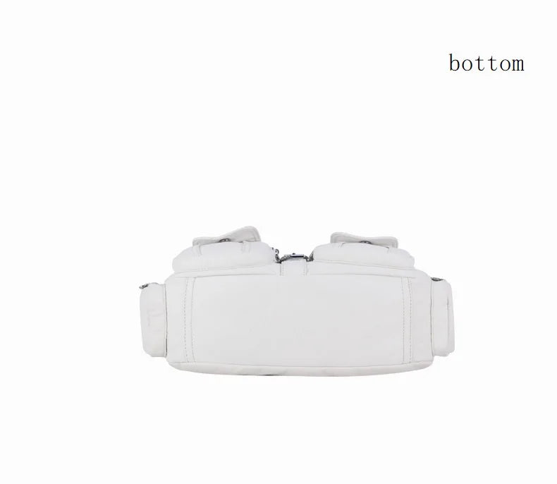 Women Small Handbags Satchel Top-handle Handbag PU Shoulder Bag 8”x11” Dumpling Pack Multi-pockets Shoulder Bag