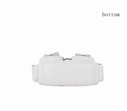 Women Small Handbags Satchel Top-handle Handbag PU Shoulder Bag 8”x11” Dumpling Pack Multi-pockets Shoulder Bag