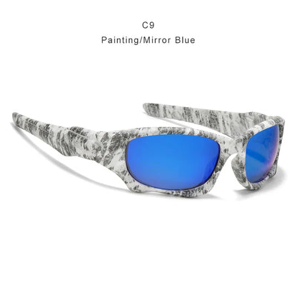 Outdoor Sports Polarized Sunglasses Men Curve Cutting Frame Stress-Resistant Lens Shield Sun Glasses Women KD0623