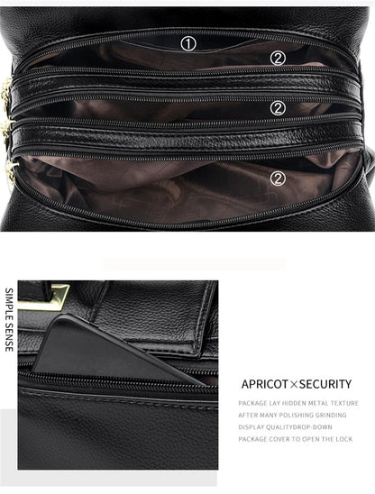 Women Multi-layers Top-handle Bag Quality Leather Handbags Purses Female Luxury Designer Large Capacity Boston Ladies Sac A Main