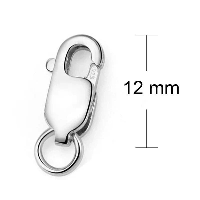 2pcs Genuine Real Solid 925 Sterling Silver Spring Lobster Clasps Hooks Claw Jewelry Making Findings Close Sealed Ring Buckle