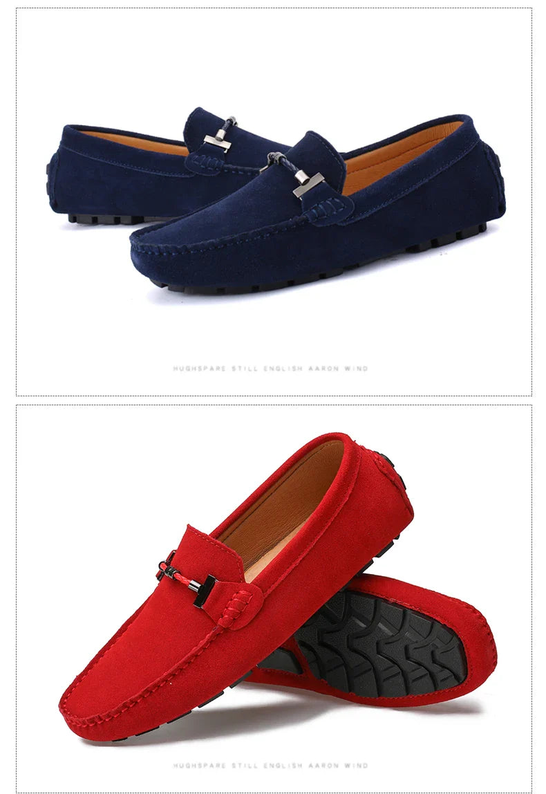 Handmade Men Loafers Luxury Genuine Leather Casual Shoes Comfortable Soft Driving Shoes Warm Fur Plus Office Moccasins