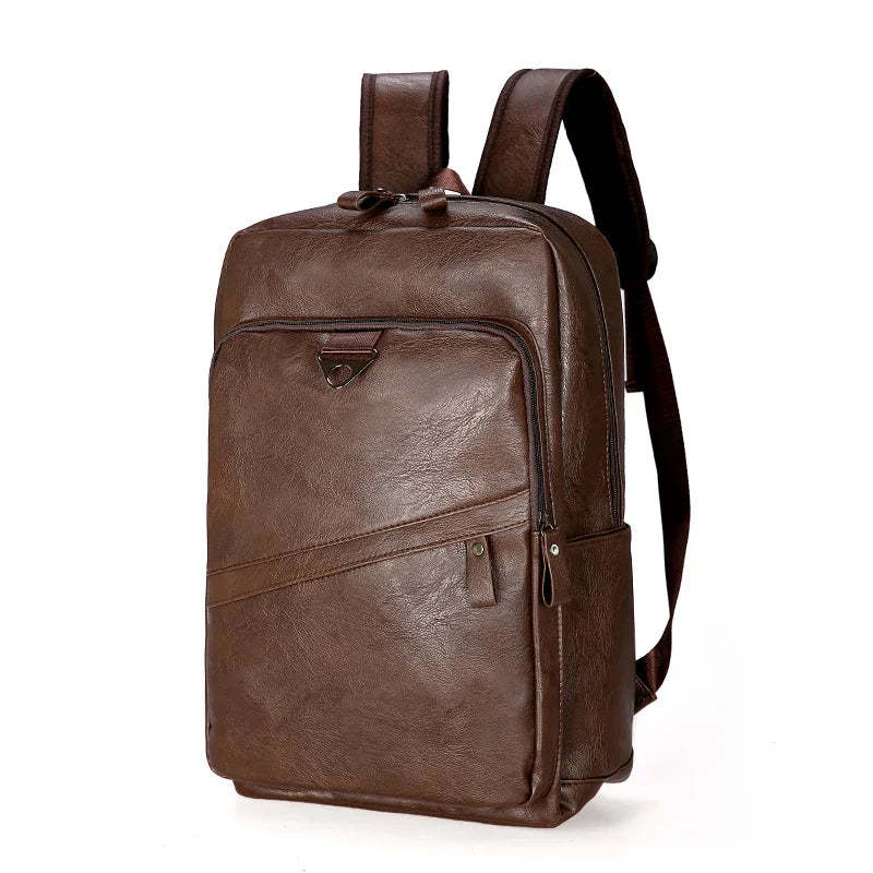 Men Backpack PU Leather Bagpack Large Laptop Backpacks Male Mochilas Casual Schoolbag For Teenagers Boys High Quality Rucksack