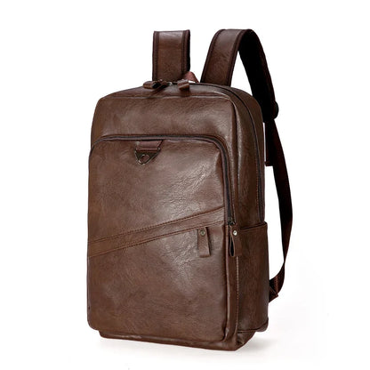 Men Backpack PU Leather Bagpack Large Laptop Backpacks Male Mochilas Casual Schoolbag For Teenagers Boys High Quality Rucksack