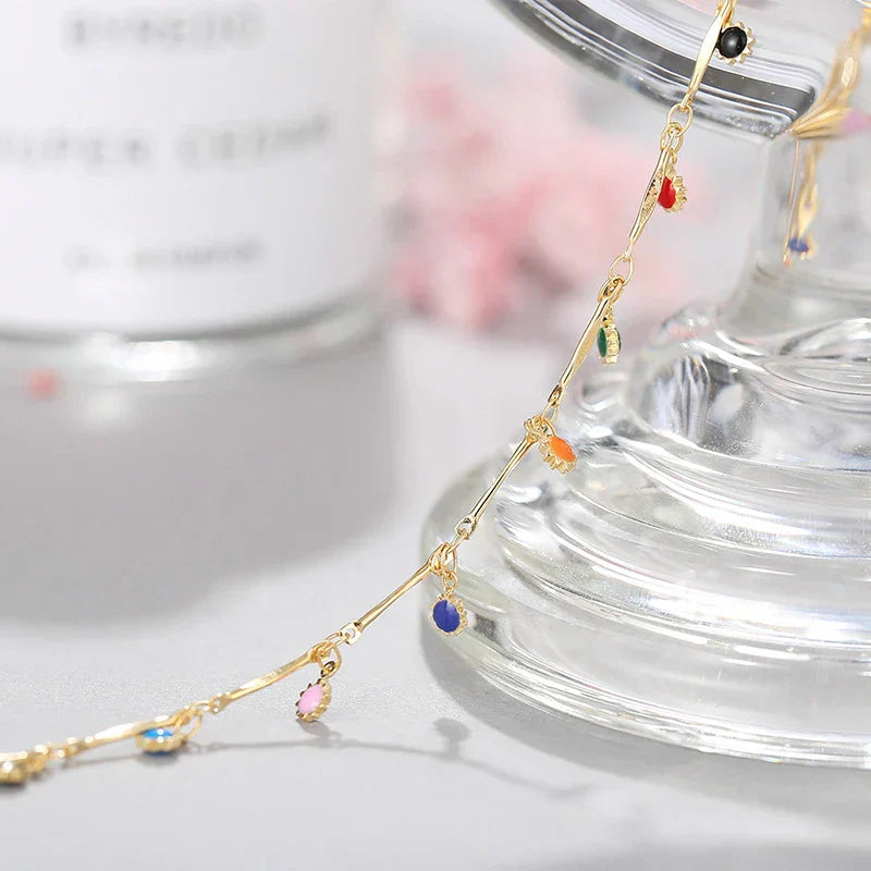 Fashion Simple Candy Color Tassel Necklace for Women Aesthetic All-match Pendant Jewelry Choker Neck Accessories Gift Chain