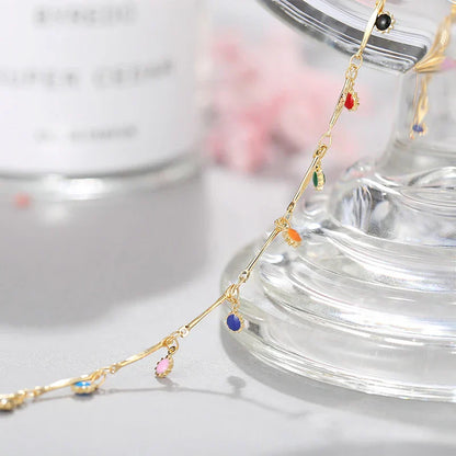 Fashion Simple Candy Color Tassel Necklace for Women Aesthetic All-match Pendant Jewelry Choker Neck Accessories Gift Chain
