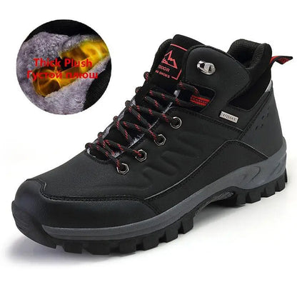 Brand Winter Men's Boots Warm Men's Snow Boots High Quality Leather Men Sneakers Outdoor Men Hiking Boots Work Shoes Size 39-46