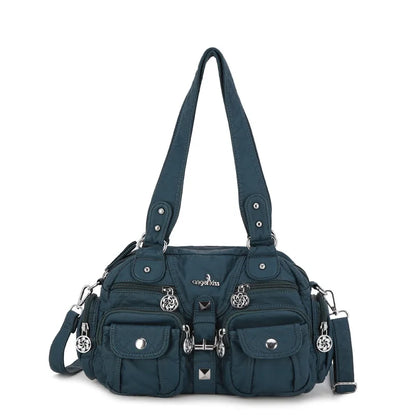 Women Small Handbags Satchel Top-handle Handbag PU Shoulder Bag 8”x11” Dumpling Pack Multi-pockets Shoulder Bag
