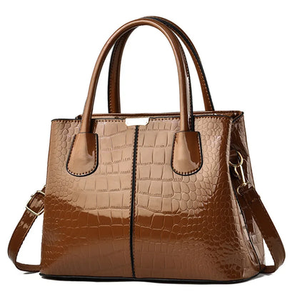 Ladies PU Leather Patent Leather Shoulder Crossbody Bag Women Luxury Designer Handbag Pruse Fashion Large Capacity Shopping Tote