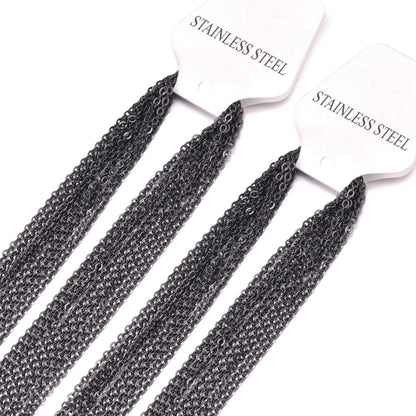 Stainless Steel Chains Necklace Woman 10pcs/lot Bulk Wholesale DIY Rolo 2mm Chain No Fade Choker For Jewelry Making