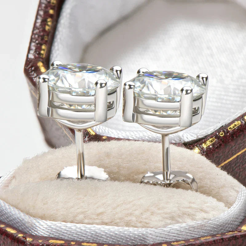 3mm/4mm/5mm/6.5mm/8mm/9mm/10mm/11mm Certified D VVS1 Moissanite Stud Earrings 925 Silver Earrings For Women Men Jewelry