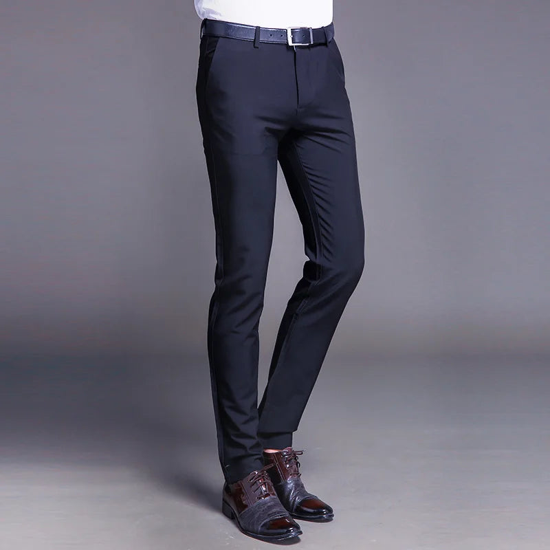 New Fashion High Quality Men Suit Pants Straight Spring Autumn Long Male Classic Business Casual Trousers Slim Fit Full Length