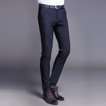 New Fashion High Quality Men Suit Pants Straight Spring Autumn Long Male Classic Business Casual Trousers Slim Fit Full Length