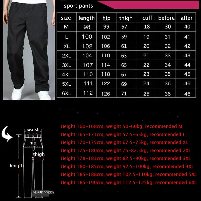 Spring Summer Men's Sportwear Casual Mens Joggers Pants Loose Straight Trousers Large Size Sweatpants Fashion Tracksuit Men