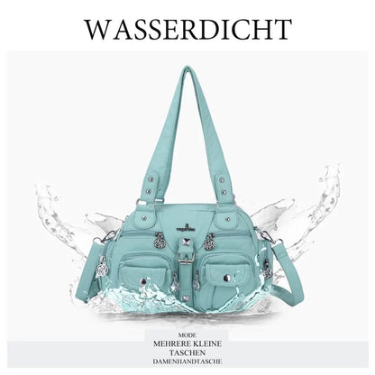 Women Small Handbags Satchel Top-handle Handbag PU Shoulder Bag 8”x11” Dumpling Pack Multi-pockets Shoulder Bag