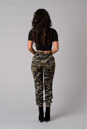 Stretchy Waistband Convergent Trousers Fashion Plus Size Pants