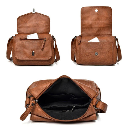Vintage Shoulder Messenger Bags For Women 2024 New Purses And Handbags Soft Leather Crossbody Bags Casual Small Tote Bag Bolsos