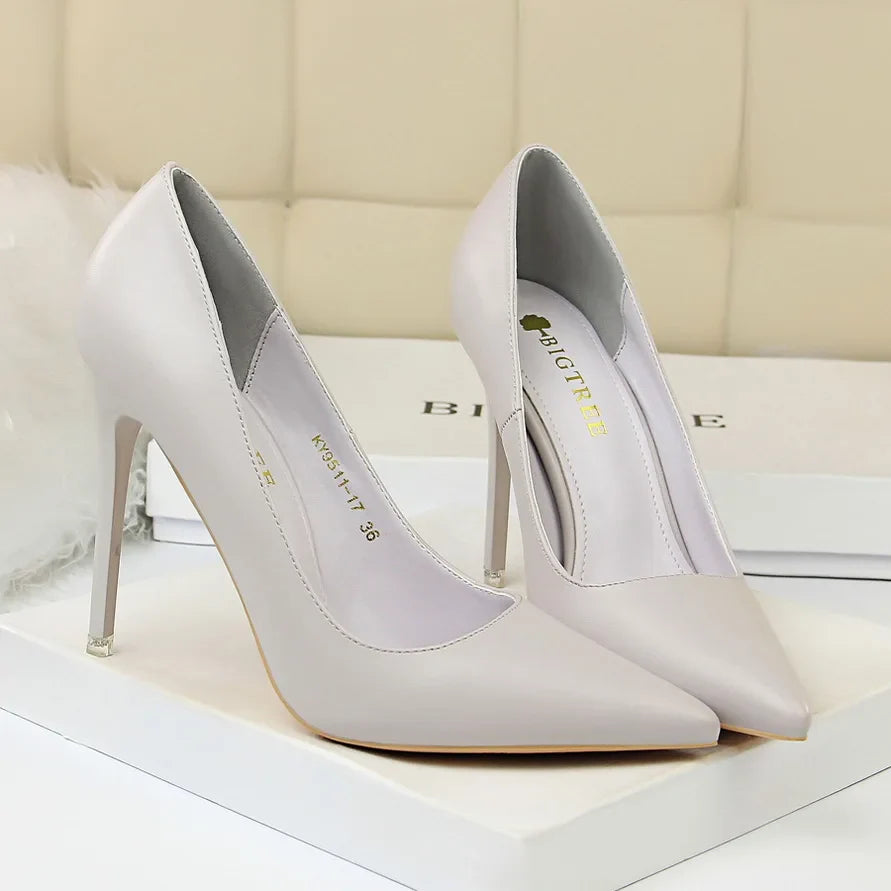 2023 Women 7.5cm 10.5cm High Heels Pumps Lady Wedding Bridal Scarpins Stripper Low Heels Plus Size Fetish Party Blue Pink Shoes
