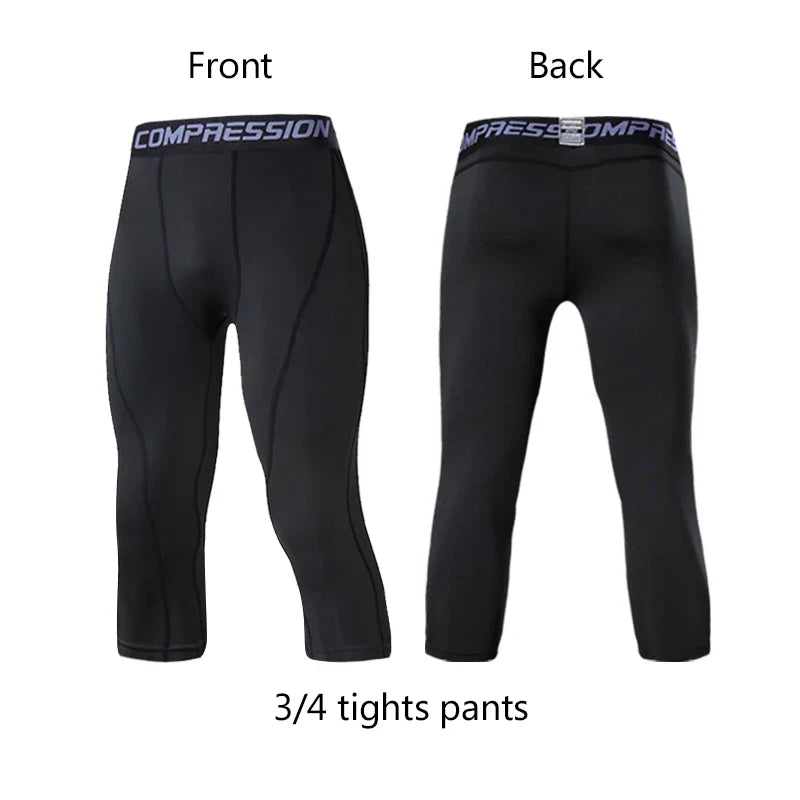 Men's Compression Pants Cycling Running Basketball Soccer Elasticity Sweatpants Fitness Tights Legging Trousers Rash Guard Gym