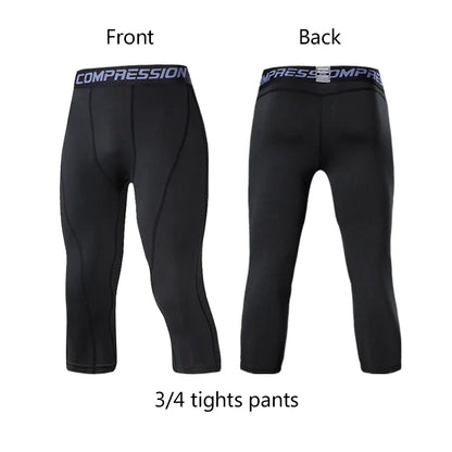 Men's Compression Pants Cycling Running Basketball Soccer Elasticity Sweatpants Fitness Tights Legging Trousers Rash Guard Gym