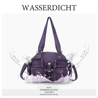 Women Small Handbags Satchel Top-handle Handbag PU Shoulder Bag 8”x11” Dumpling Pack Multi-pockets Shoulder Bag