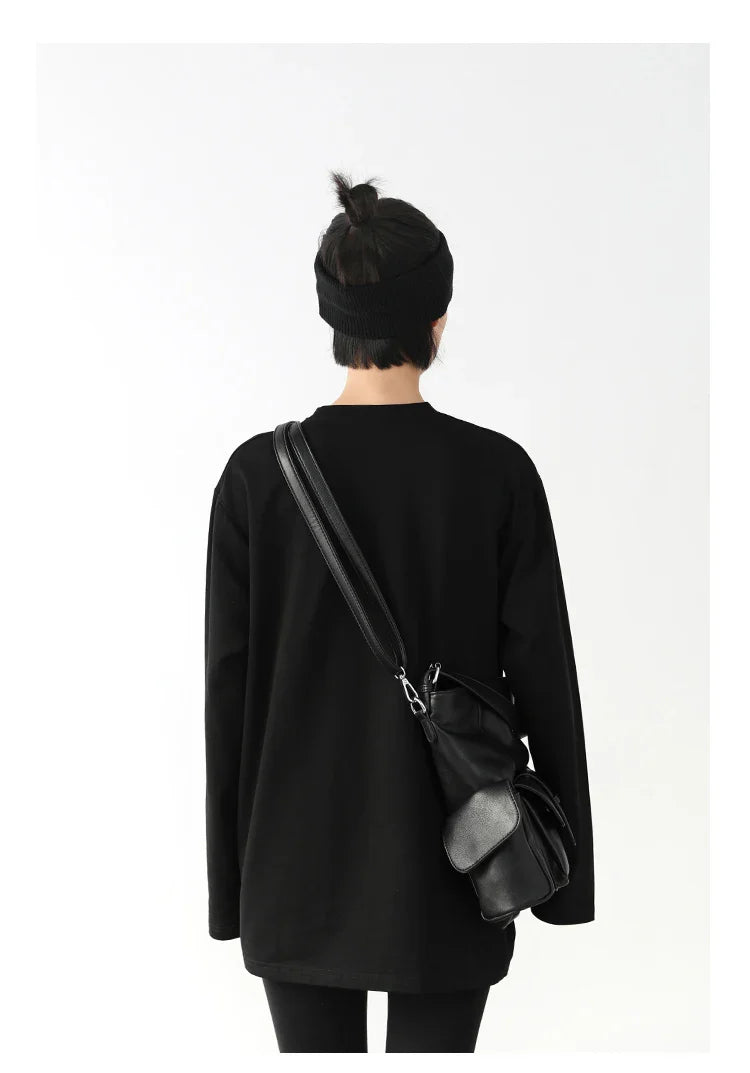 Spring Autumn Women's Solid Color Loose Long Sleeve T-shirt O-neck Basic Top Bottomed Shirt Casual  Tshirt Woman Female