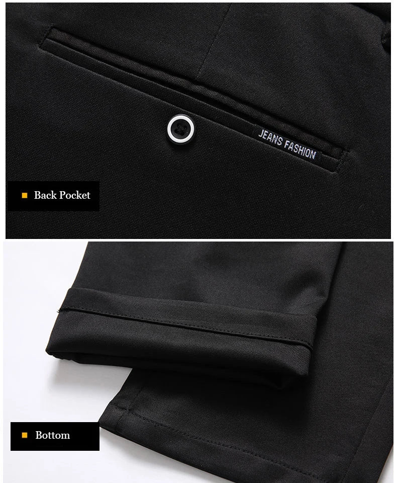 Men's Summer Fashion Business Casual Long Pants Suit Pants Male Elastic Straight Formal Brand Trousers Plus Big Size 28-40