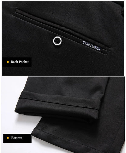Men's Summer Fashion Business Casual Long Pants Suit Pants Male Elastic Straight Formal Brand Trousers Plus Big Size 28-40