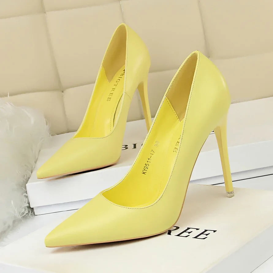 2023 Women 7.5cm 10.5cm High Heels Pumps Lady Wedding Bridal Scarpins Stripper Low Heels Plus Size Fetish Party Blue Pink Shoes