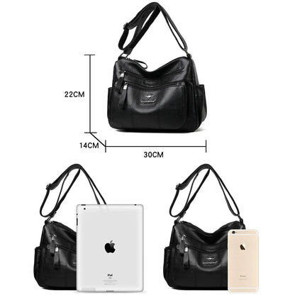 Classic Shoulder Bags High Quality Multi Pockets Soft Leather Crossbody Bags for Women 2024 Designer Luxury Handbags Purses