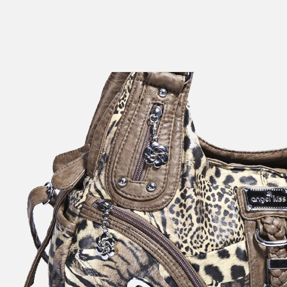 Women Handbags Leopard Bag Top-handle Handbag Fashion Satchel Dumpling Pack Shoulder Bag Tote Bag Hobos Large Purse